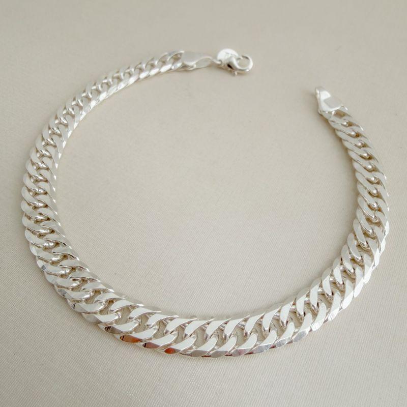 12.1925.0.S - Pulseira de elos grumet duplos lisos em 0,6cm