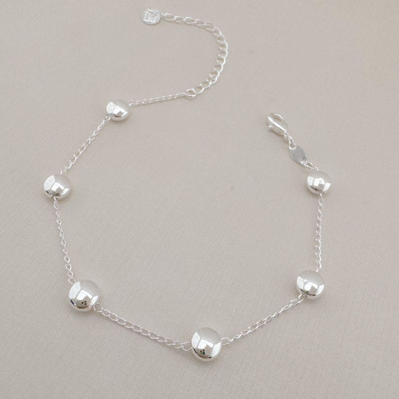 12.2116.0.S - Pulseira de elos simples com moedas lisas espaçadas