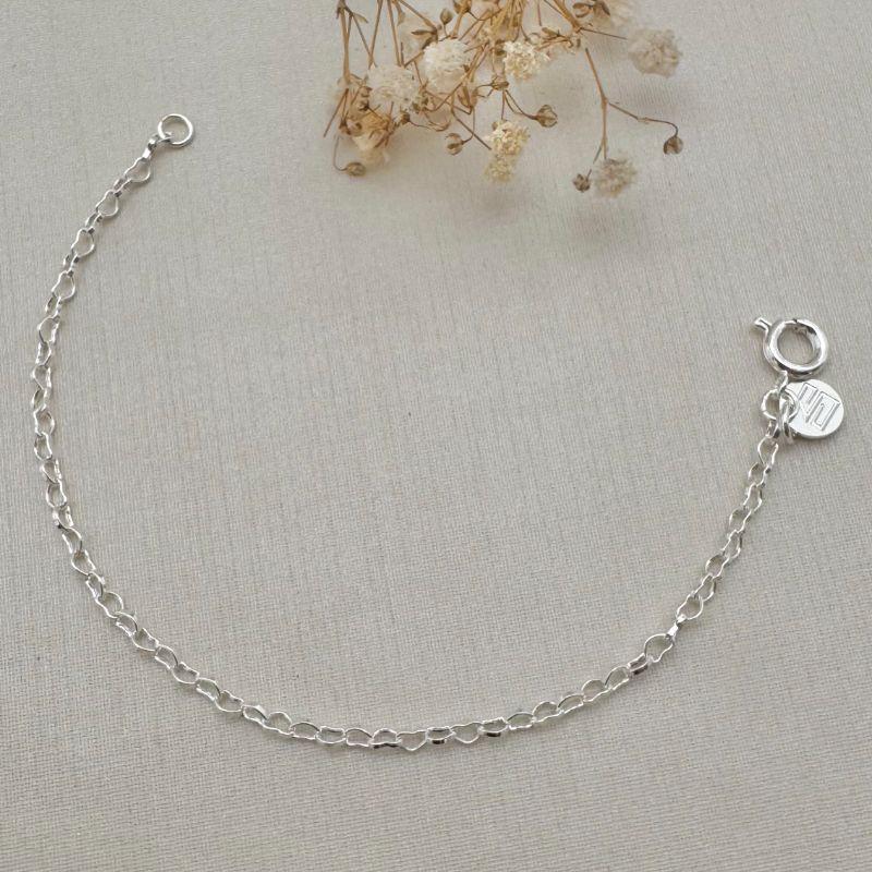 12.2121.0.S - Pulseira infantil de elos de coração lisos simples