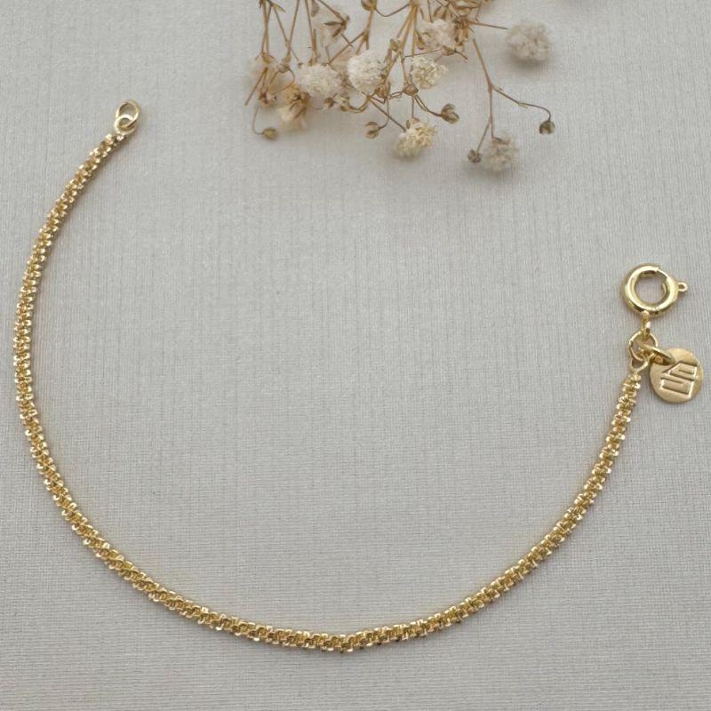 12.2122.0.O - Pulseira infantil de elos veludo simples lisa