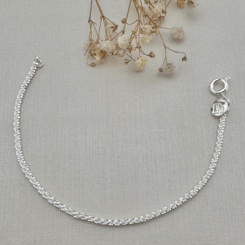 12.2122.0.S - Pulseira infantil de elos veludo simples lisa