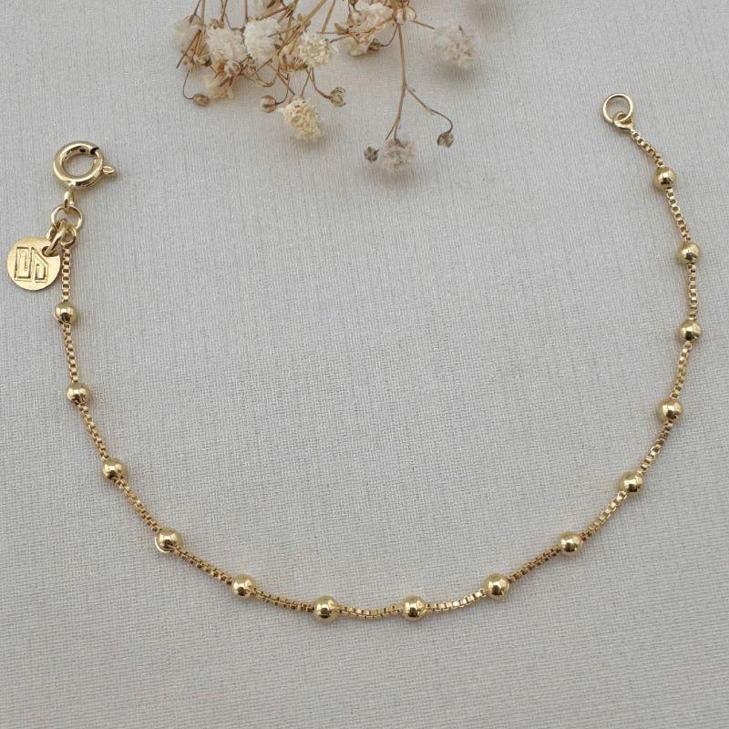 12.2126.0.O - Pulseira infantil de veneziana com mini bolinhas lisas espaçadas