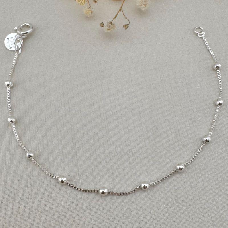 12.2126.0.S - Pulseira infantil de veneziana com mini bolinhas lisas espaçadas