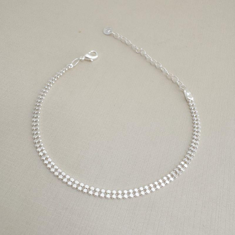 12.2213.0.S - Pulseira de malha de bolinhas lisas polidas em fecho lagosta