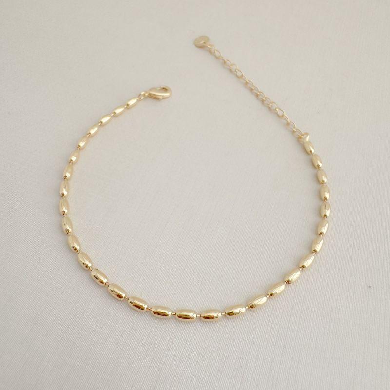 12.2217.0.O - Pulseira de malha balão lisos encaixados