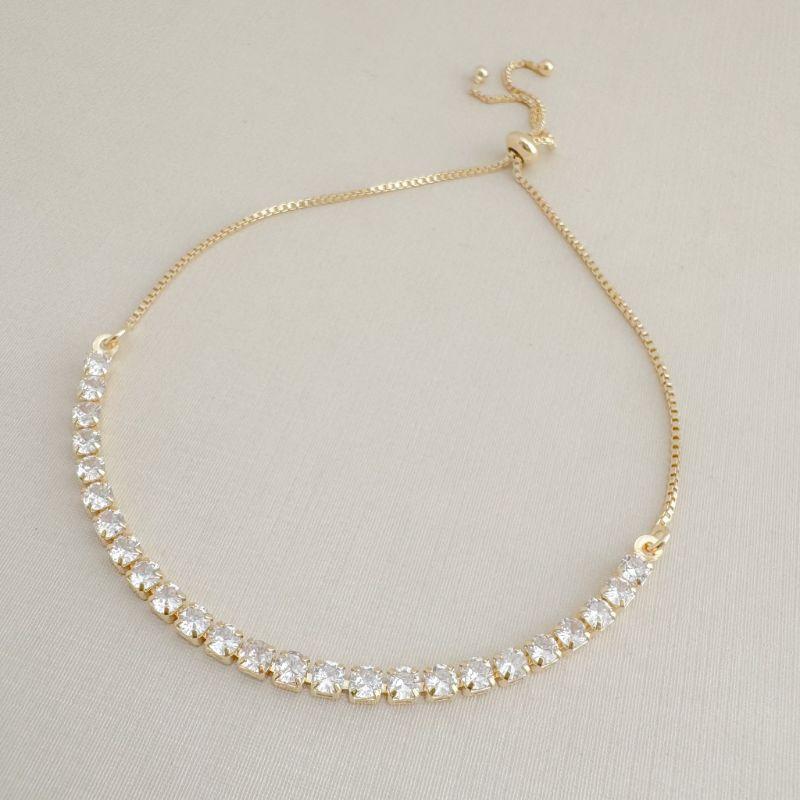 12.2218.1.O - Pulseira riviera de 3mm com fecho gravata tradicional