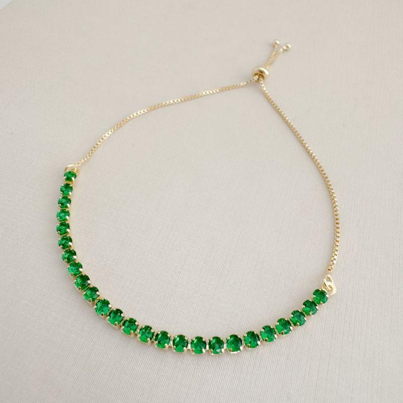 12.2218.5.O - Pulseira riviera de 3mm com fecho gravata tradicional