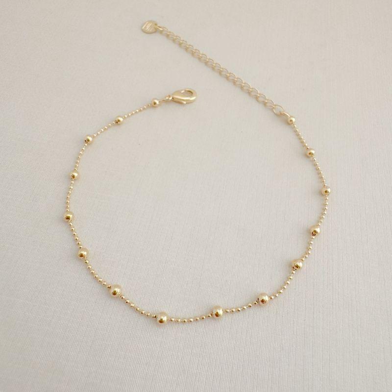 12.2222.0.O - Pulseira de malha bolinhas pequenas com bolinhas maiores espaçadas