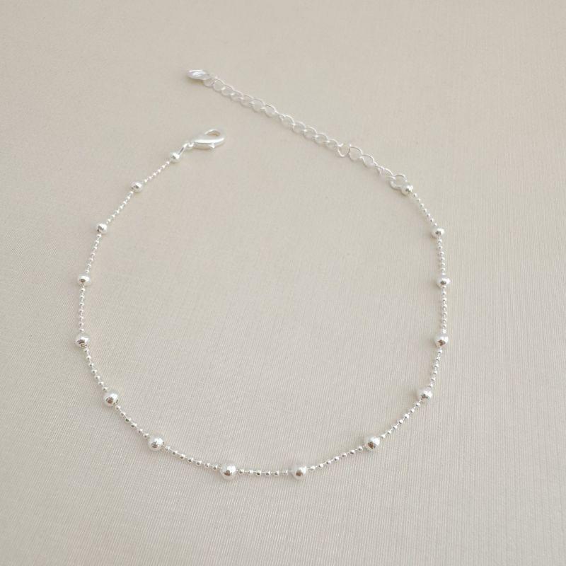 12.2222.0.S - Pulseira de malha bolinhas pequenas com bolinhas maiores espaçadas