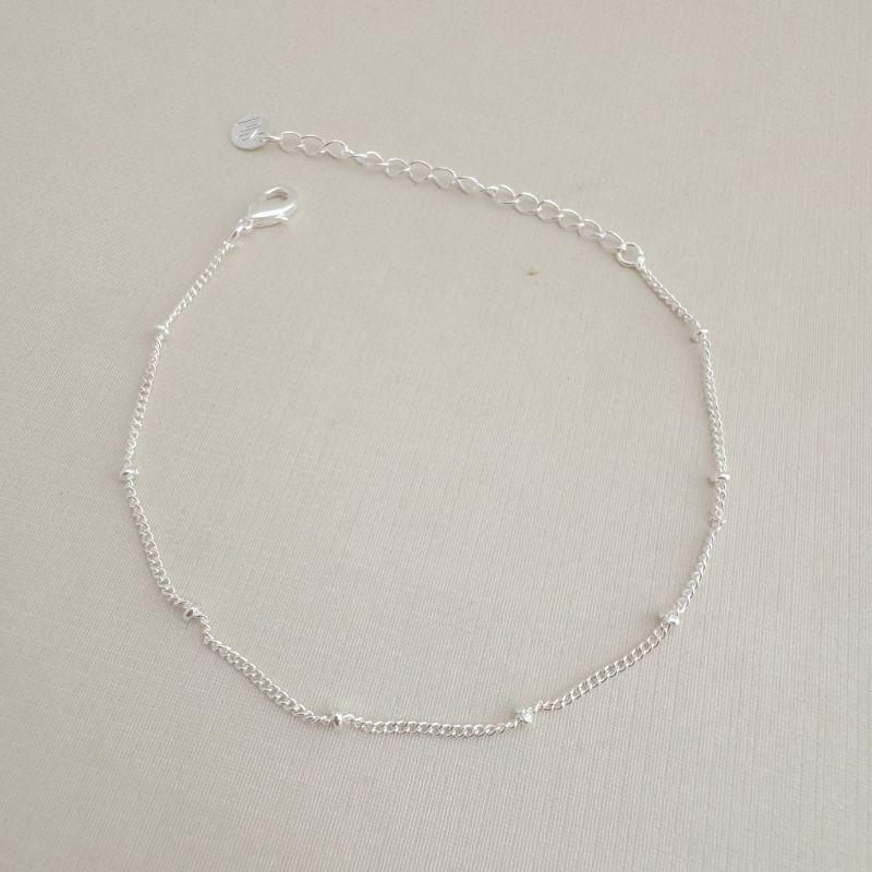 12.2223.0.S - Pulseira de elos grumet com bolinhas lisas espaçadas lisas