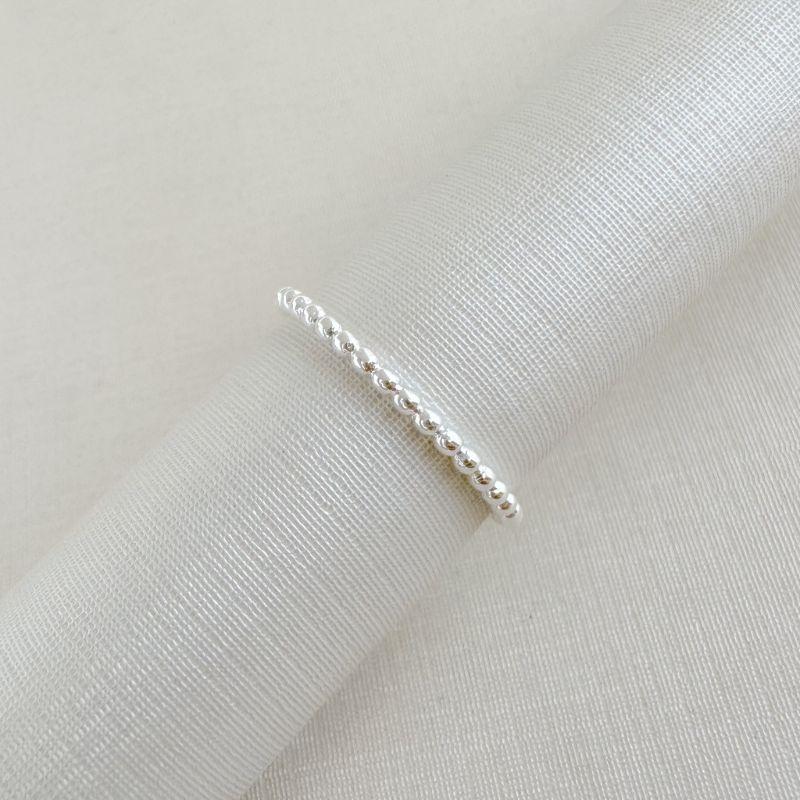 03.2502.0.S - (13,5) Anel de aro em mini bolinhas lisas simples