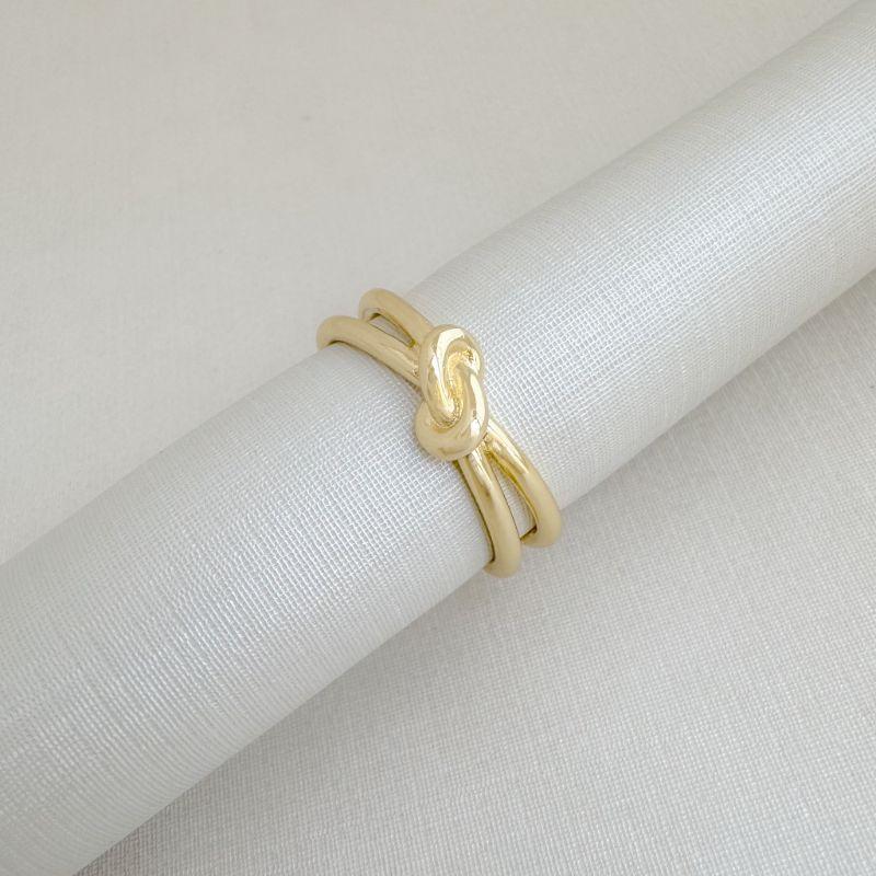 03.2506.0.O - (16) Anel de aro duplo com desenho nó liso central