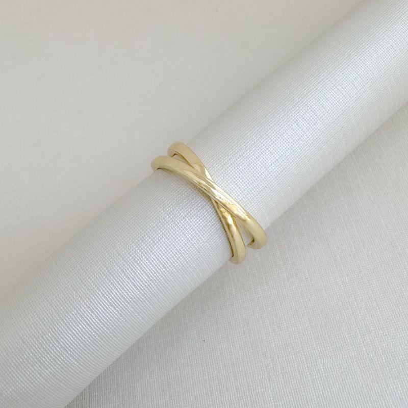 03.2507.0.O - (14) Anel de aro duplo com central traspassada em X