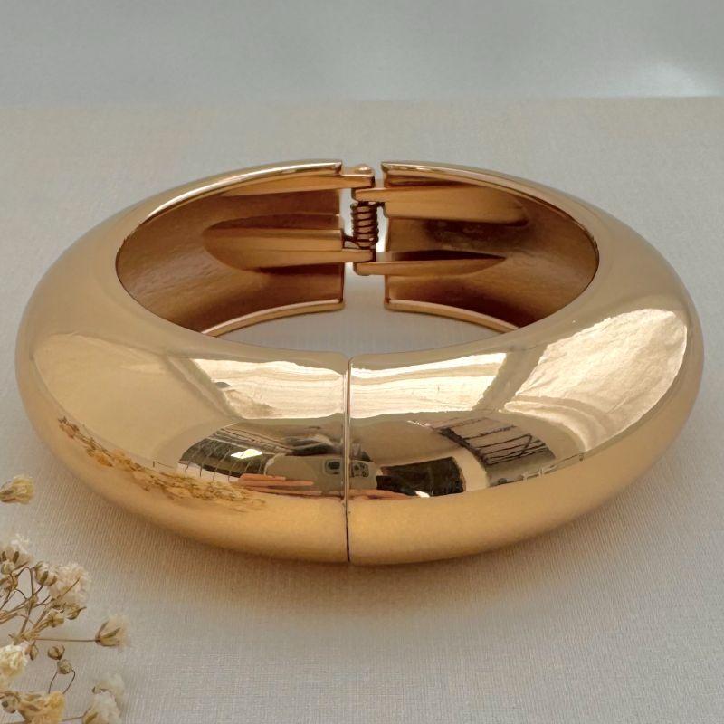 04.0188.0.O - Bracelete redondo convexo liso luxo. Bracelete donuts, nave