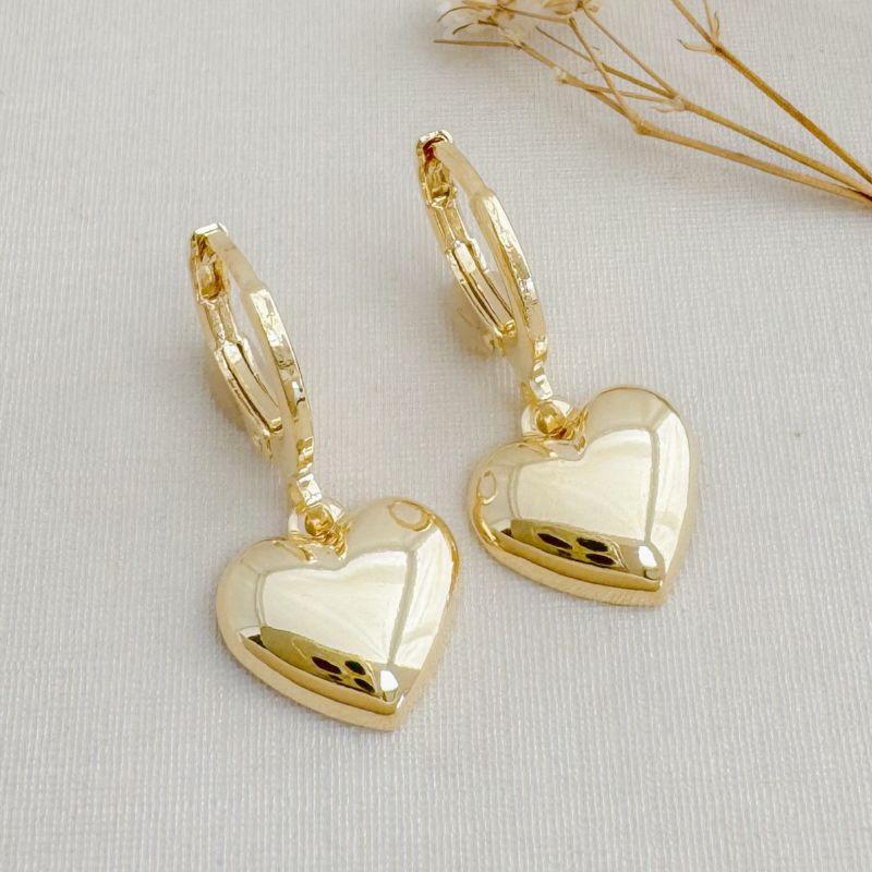 05.3080.0.O - Argola simples de presão com pingente de coração liso grande