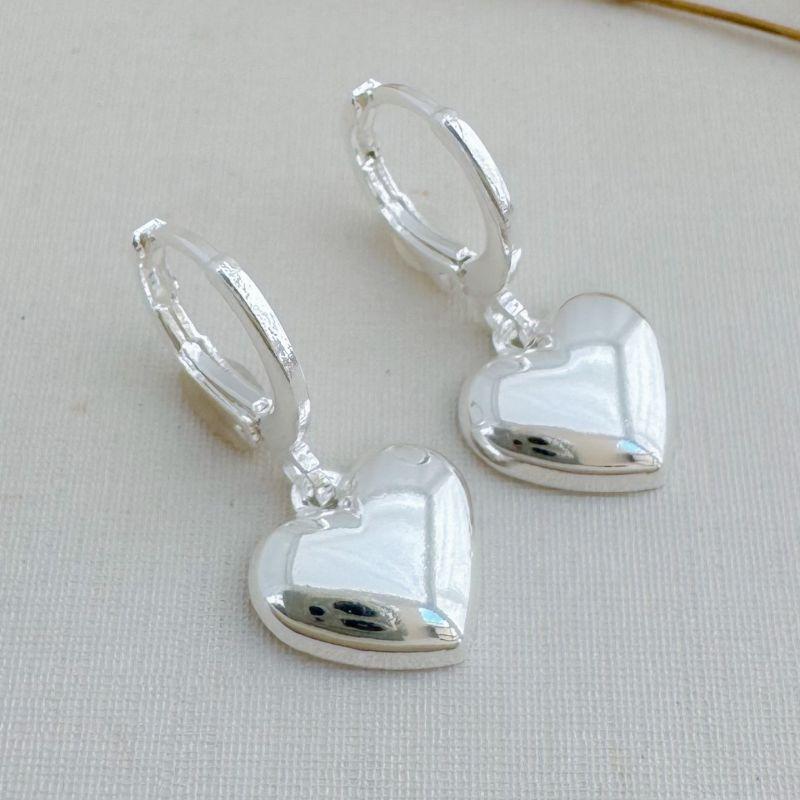 05.3080.0.S - Argola simples de presão com pingente de coração liso grande