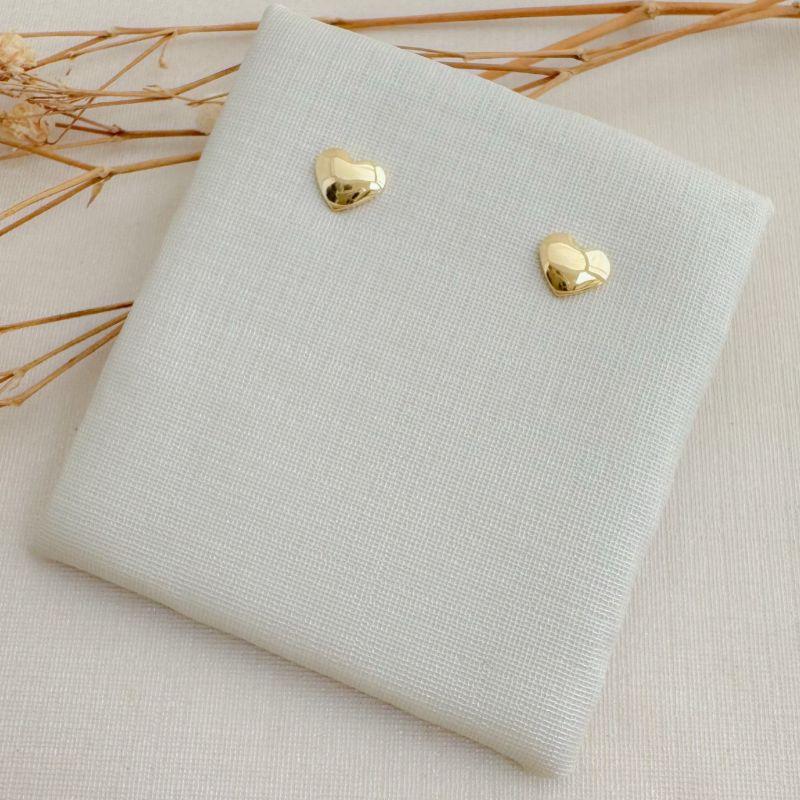 07.2752.0.O - (Tam.P) Brinco de coração abaloado liso simples