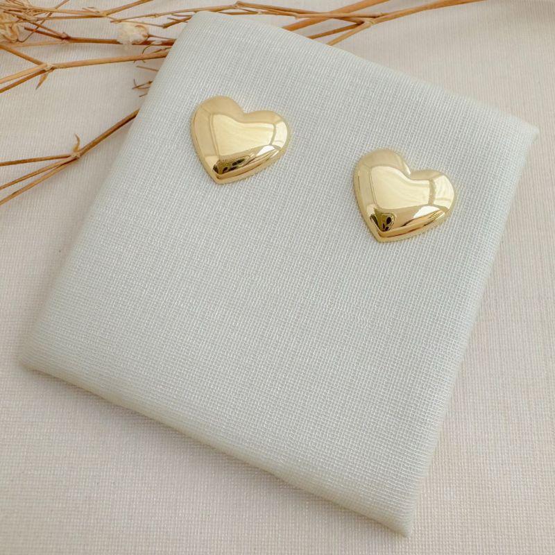 07.2754.0.O - (Tam.G) Brinco de coração abaloado liso simples