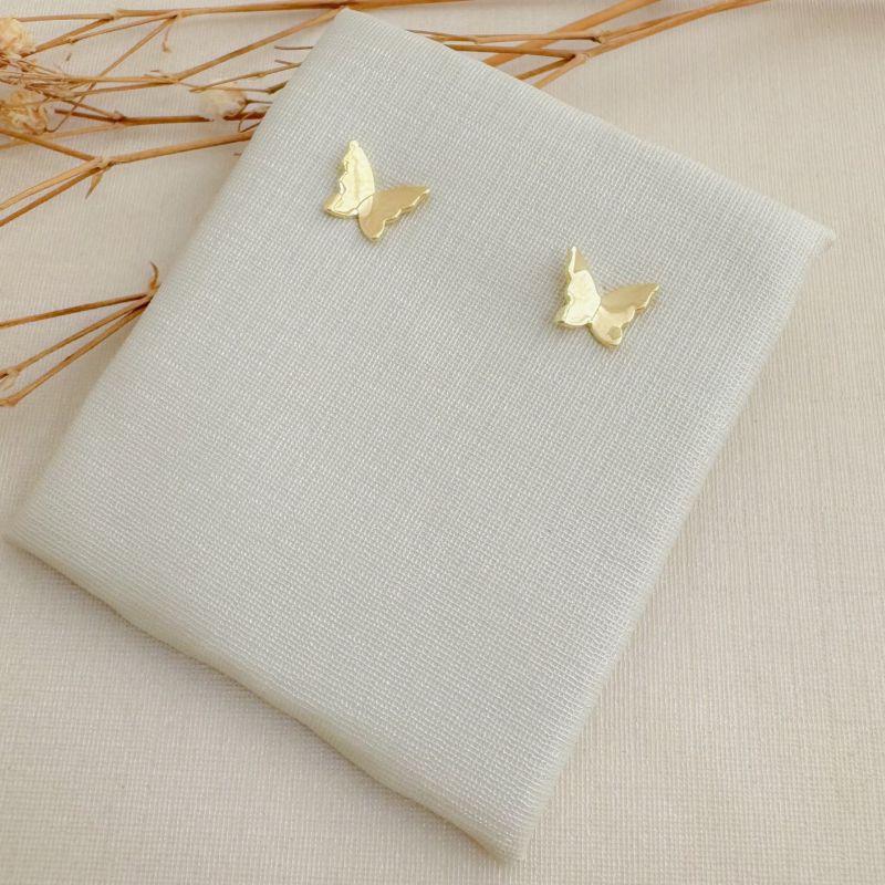 07.2758.0.O - (Tam.P) Brinco em formato borboleta monarca em chapa lisa simples