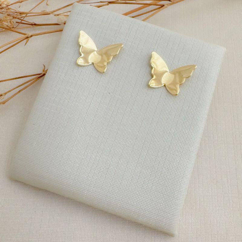 07.2759.0.O - (Tam.G) Brinco em formato borboleta monarca em chapa lisa simples