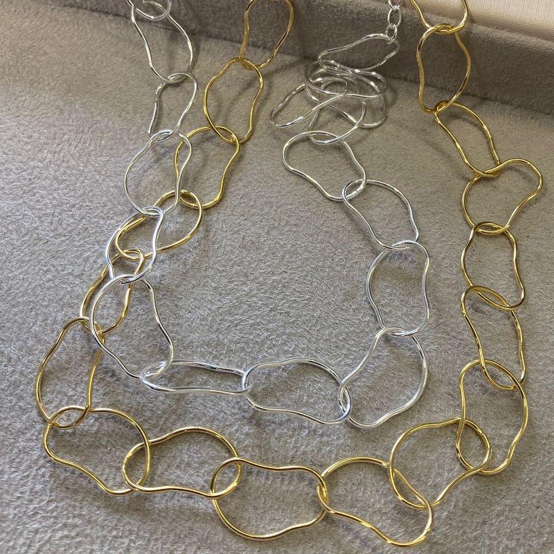 09.1923.0.S - (35) Choker de elos grandes abstratos lisos