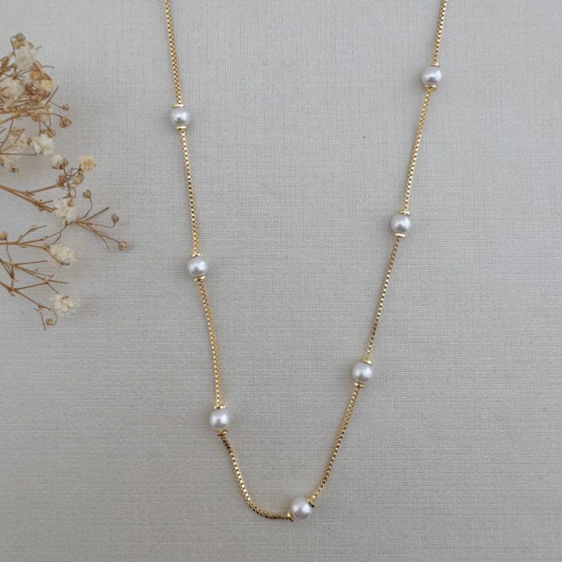 09.2257.15.O - (36) Choker de veneziana com pérolas espaçadas