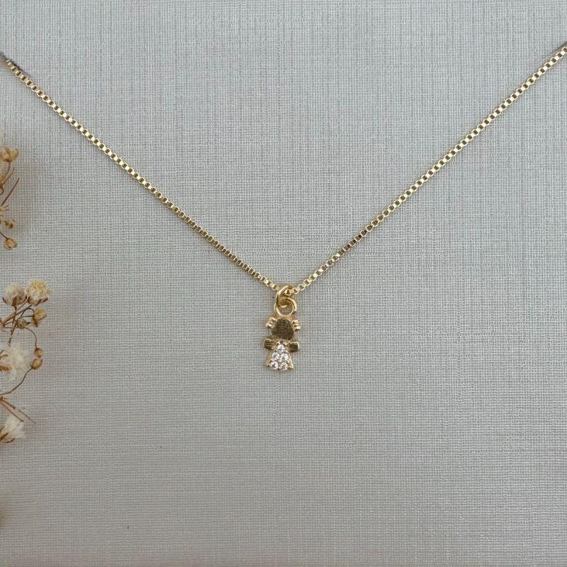 09.2300.1.O - (45) Colar veneziana com pingente de menina mini