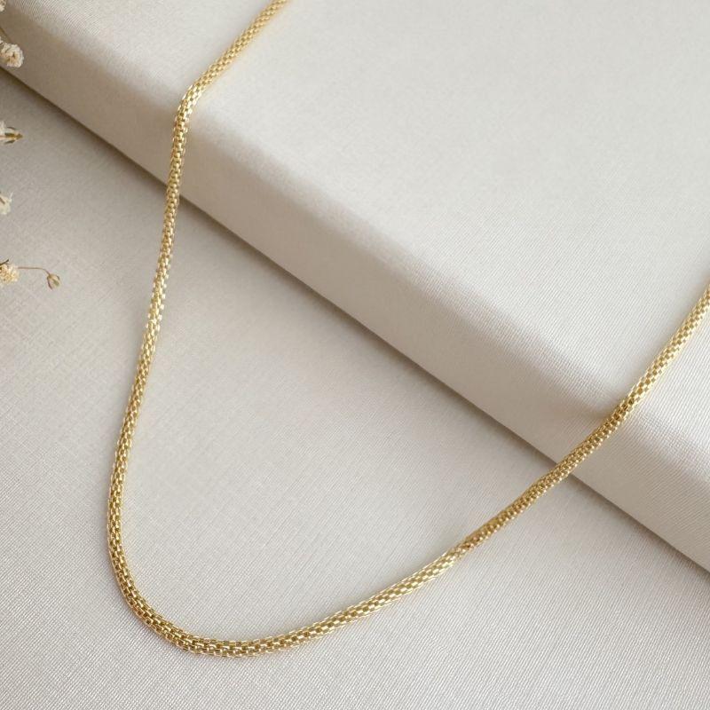 09.2350.0.O - (32) Colar malha agrafe pequena em cilindro liso