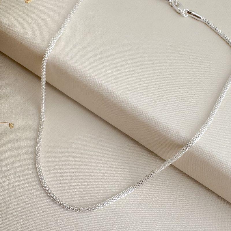 09.2350.0.S - (32) Colar malha agrafe pequena em cilindro liso