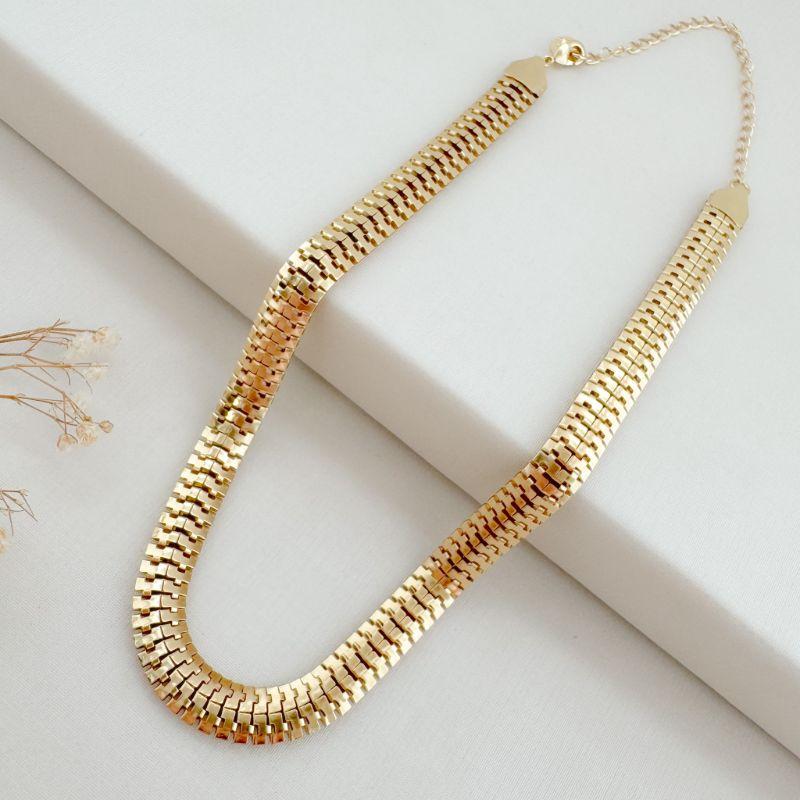 09.2397.0.O - (32) Choker de malha oca em trilho formato Y liso