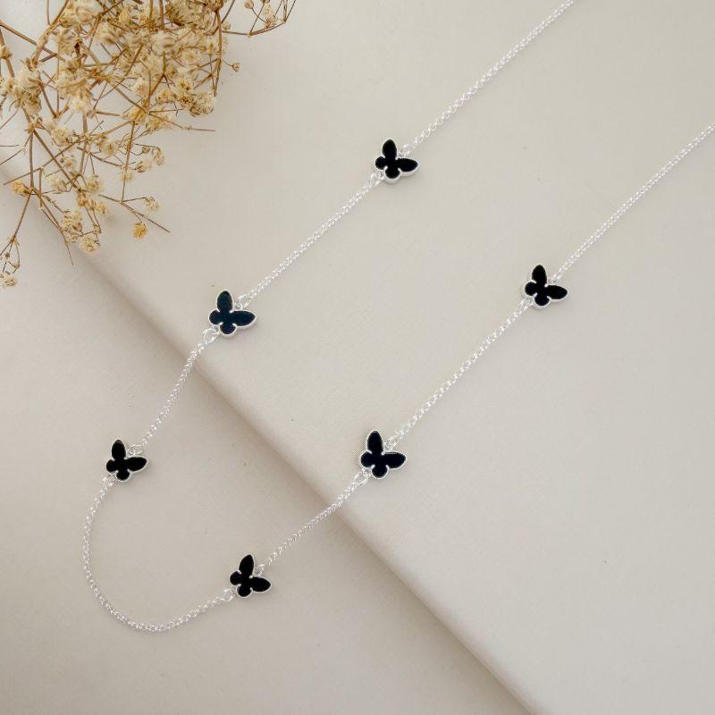 09.2413.2.S - (58) Colar estilo teffany em borboletas de resina com borda lisa