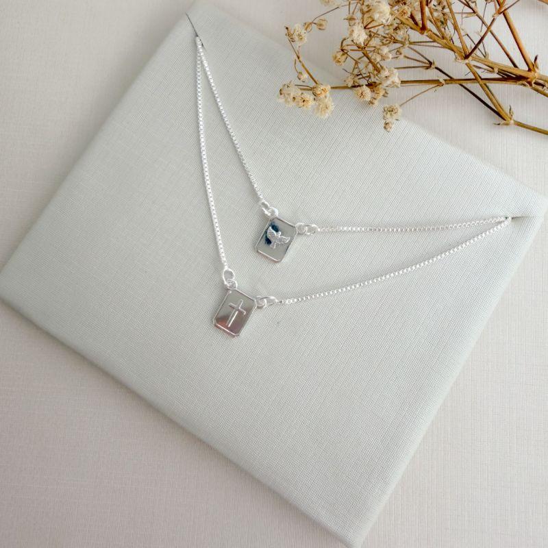 09.2417.0.S - (59) Escapulario de 8mm com cruz e espirito santo, escritas