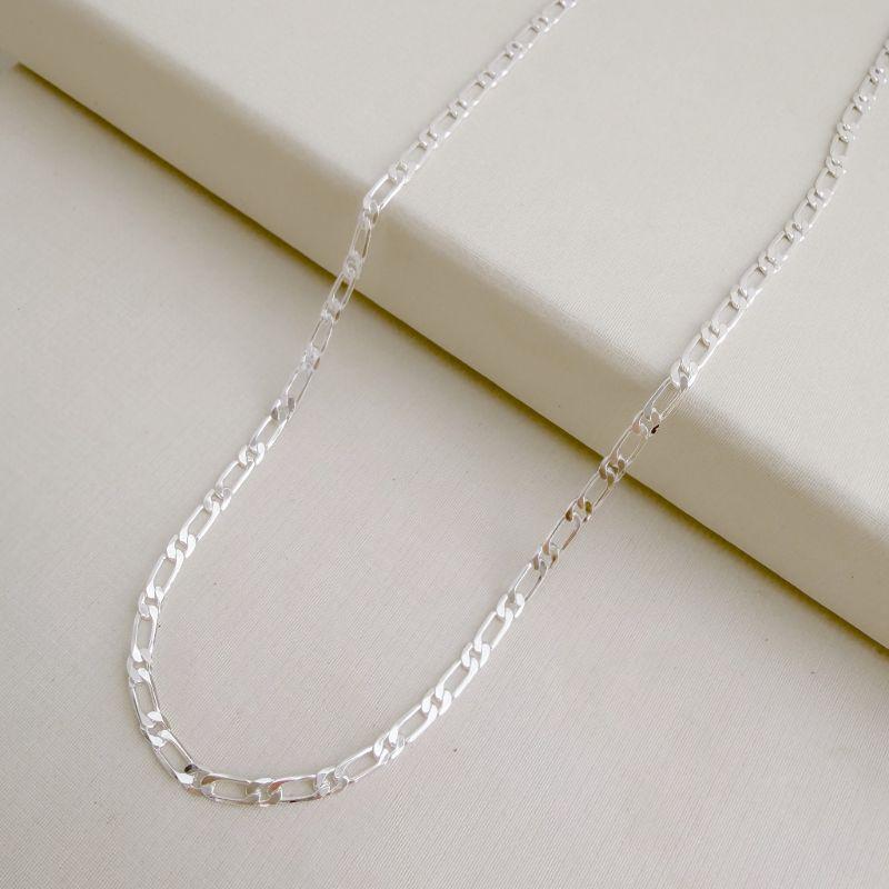 10.0364.0.S - (70) Corrente masculina de elos figaro estilo um/um de 4mm