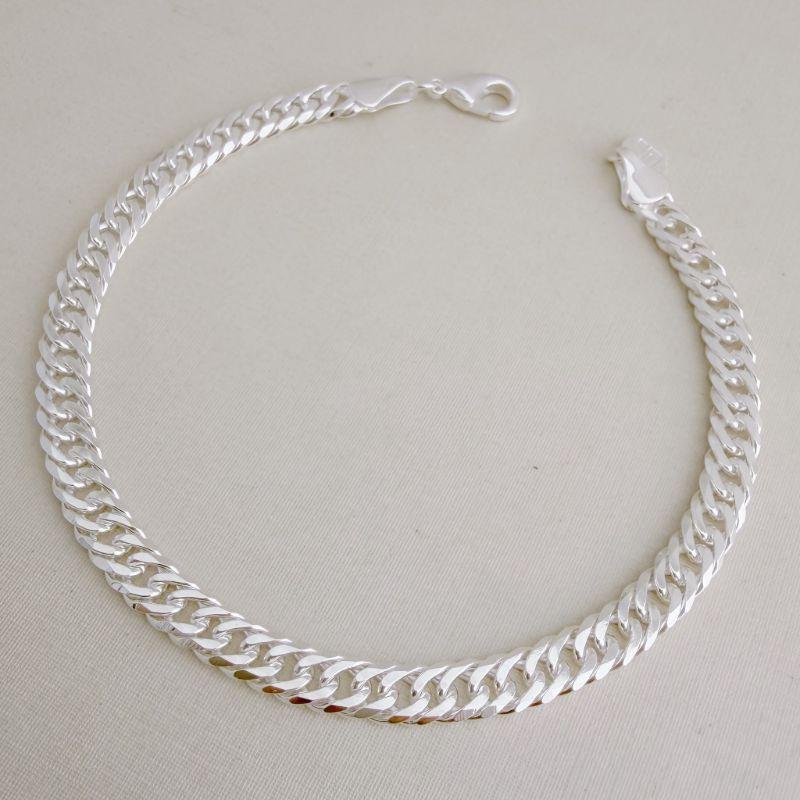 12.2193.0.S - Pulseira masculina de elos grumet duplos lisos em 5mm