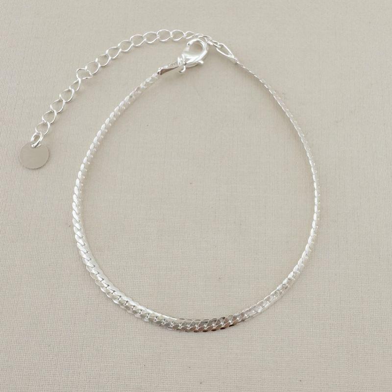 12.2229.0.S - Pulseira de malha groumet em fita polida