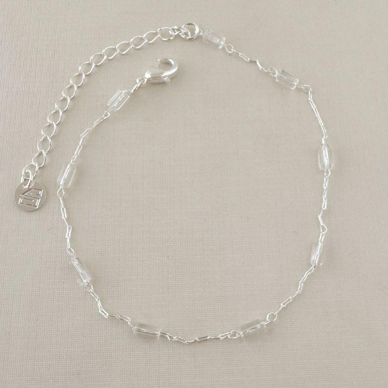 12.2230.1.S - Pulseira de elos longos finos com canutilhos retangulares