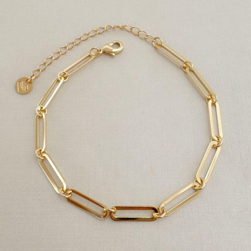 12.2233.0.O - Pulseira de elos longos com borda ovaladas e elos circulares