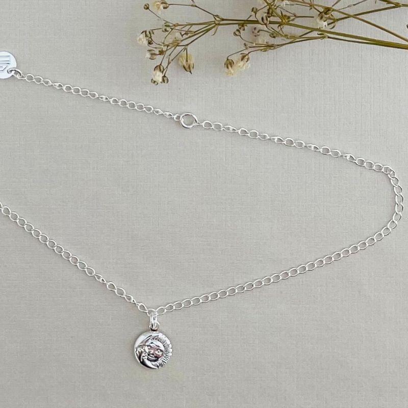 14.0303.0.S - Tornozeleira de elos classicos com pingente de sole lua lisos