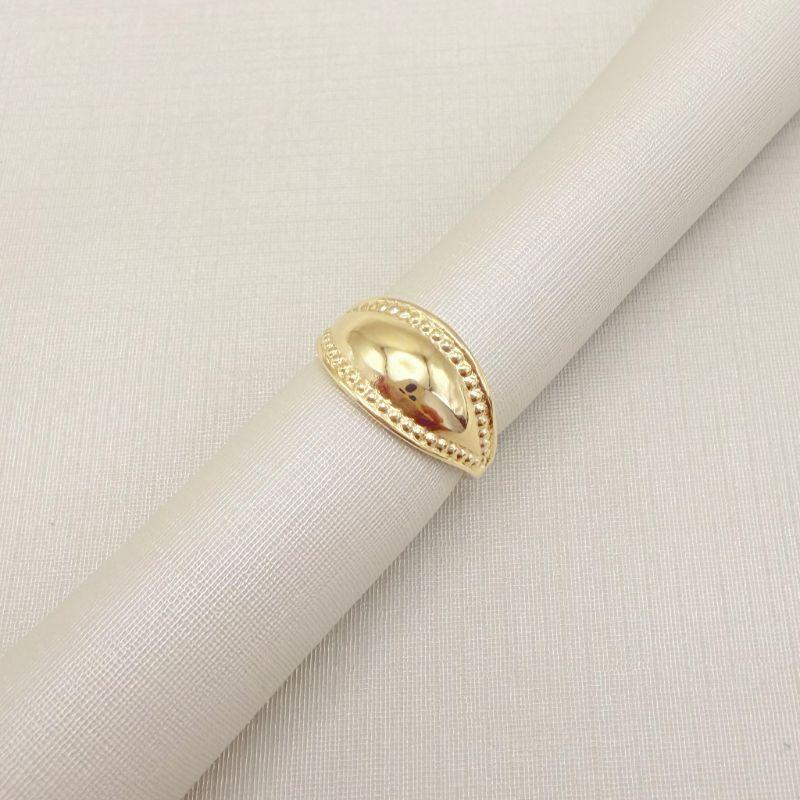 01.0219.0.O - (Reg) Anel mindinho em formato navete liso com borda spikes