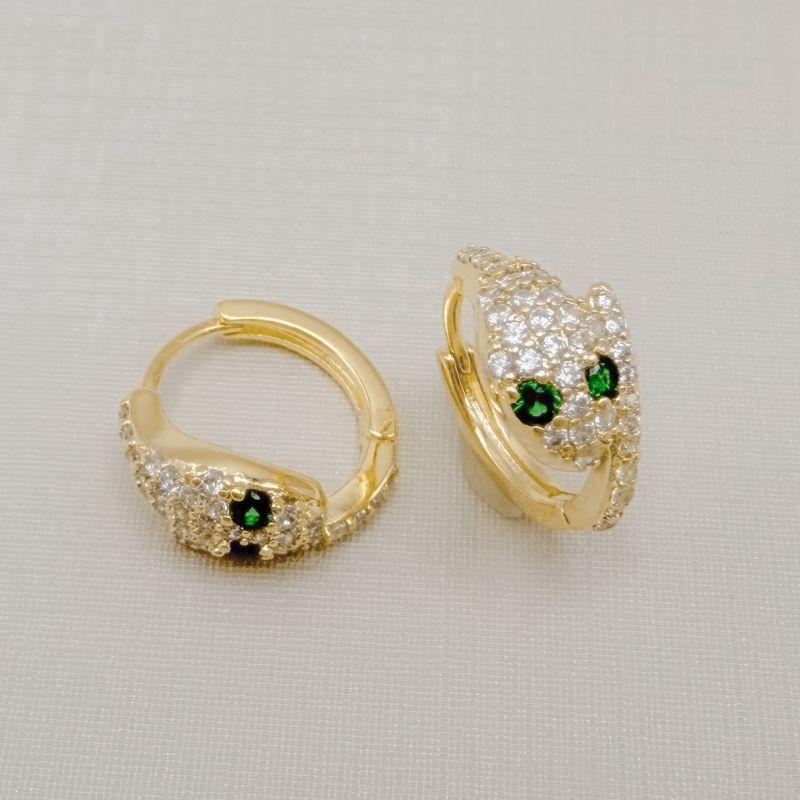 05.3106.5.O - Argola de cobra cravejada e olhos verdes