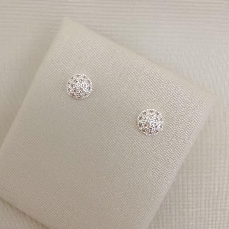 07.2791.1.S - Brinco meia bola cravejada 6,3mm