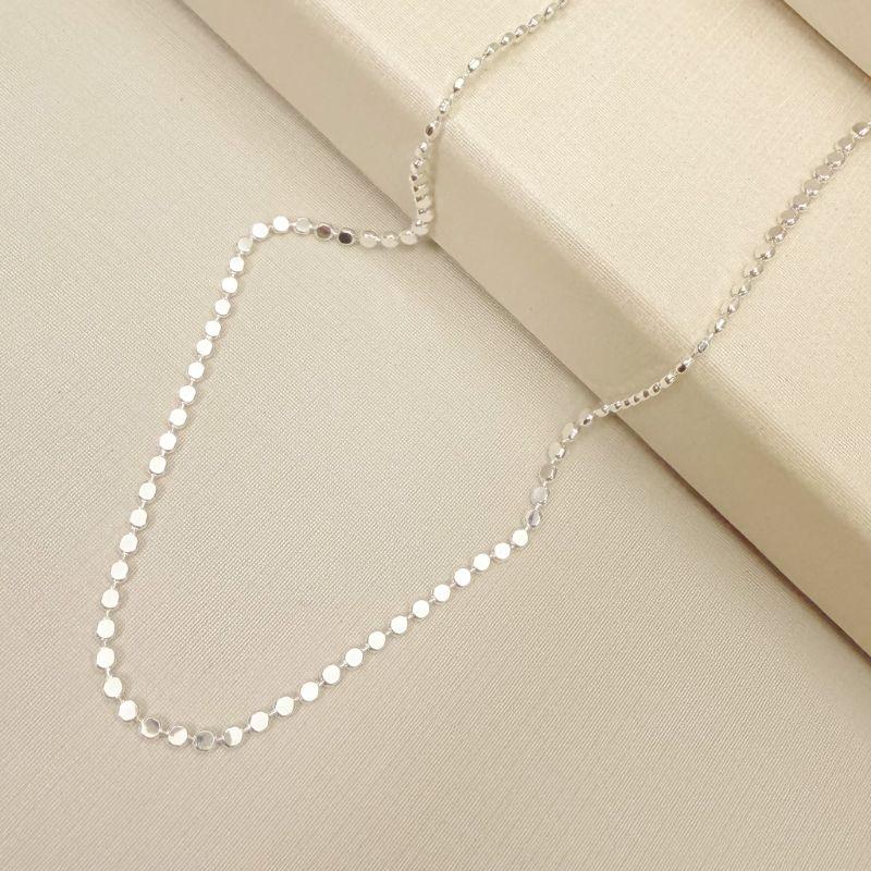 09.2494.0.S - (70) Colar longo malha de bolinhas achatadas.