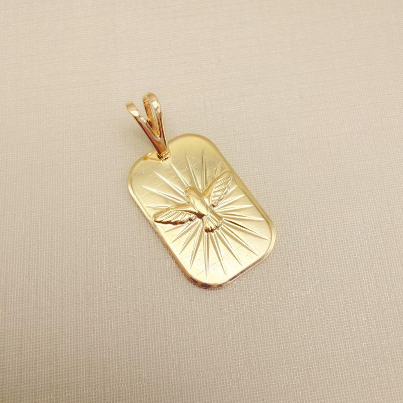 11.0608.0.O - Pingente placa 20x13mm com Espírito Santo em alto relevo