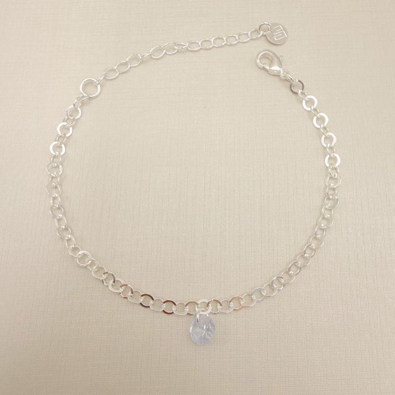 12.2258.1.S - Pulseira elo americano 3,7mm com pingente ponto de luz simples