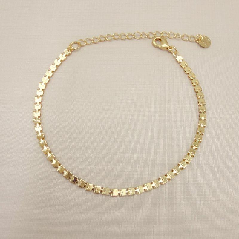 12.2260.0.O - Pulseira quadradinhos duplos interligados.