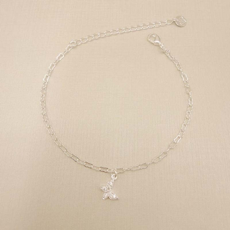 12.2263.1.S - Pulseira elo oito com pingente de borboleta cravejada