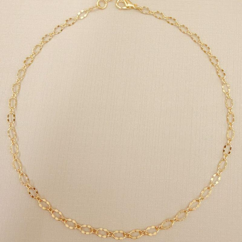 14.0321.0.O - Tornozeleira de elos ovais em efeito orgânico