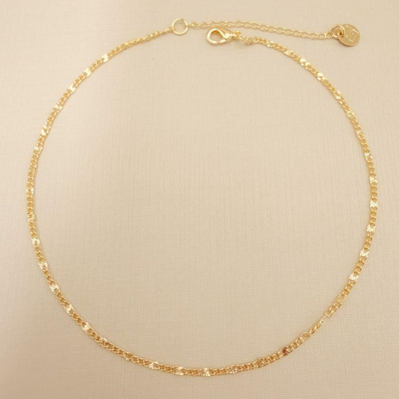 14.0327.0.O - Tornozeleira elo groumet 1mm com plaquinha de desenho 