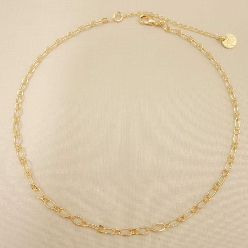 14.0328.0.O - Tornozeleira elo fígaro americanoo 1x1, elo oval.