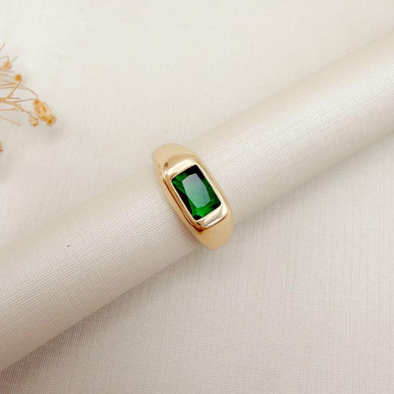 01.0224.5.O - (Reg) Falange de pedra retangular em cravação gypsy com aro liso